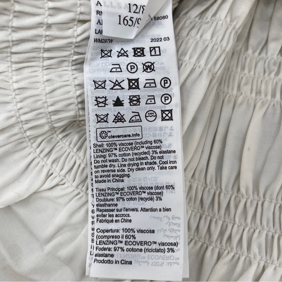 All Saints Lara Makutu Off The Shoulder Top Size 8 NWT - Picture 8 of 9